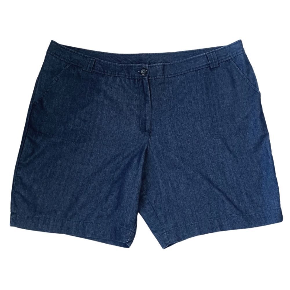 WHITE STAG Denim Shorts Soft Cotton Blend Dark Pockets High Rise Size 26 W